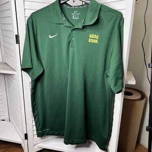 Nike North Dakota State University Bison Mens Dri-Fit Polo Green Size XXL‎ EUC!!